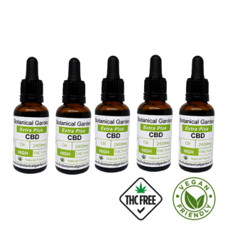 The Botanical Garden CBD Extra Plus 2400mg x5 Bottles.